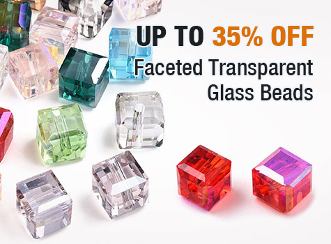 Up to 35% OFF   Faceted Transparent Glass Beads