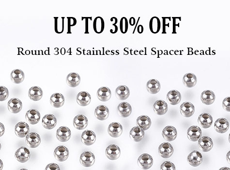 30% OFF  Round 304 Stainless Steel Spacer Beads