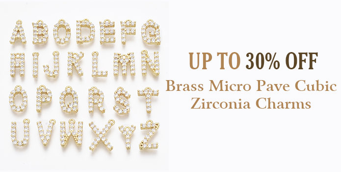 Up to 50% OFF  Brass Micro Pave Cubic Zirconia Charms