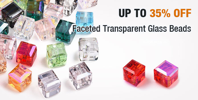 Up to 35% OFF   Faceted Transparent Glass Beads