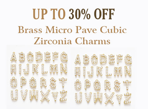 Up to 50% OFF  Brass Micro Pave Cubic Zirconia Charms